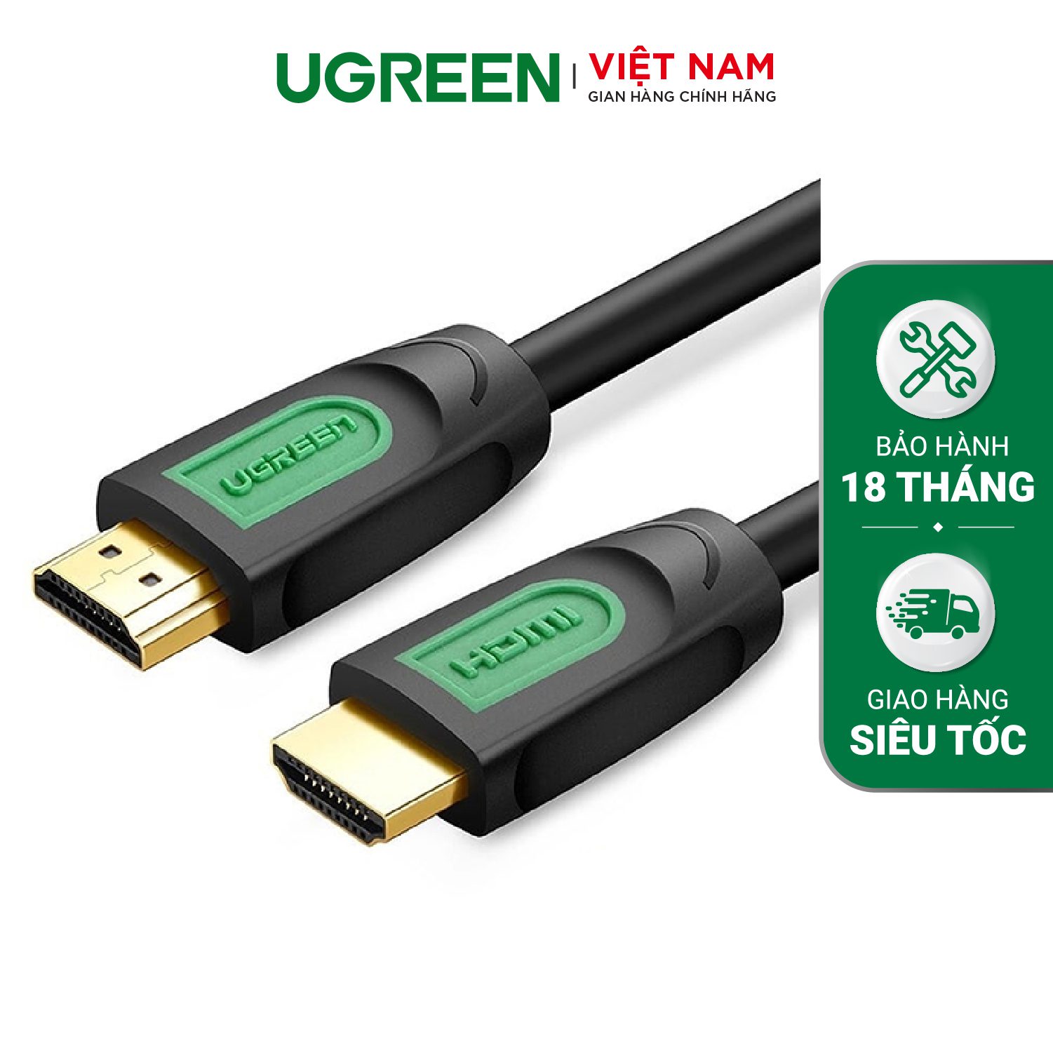 Cáp HDMI 2.0 UGREEN HD101 Thuần đồng 100% 19+1 dùng cho Tivi máy tính máy chiếu màn hình... độ dài từ 1-15m – Ugreen Việt Nam