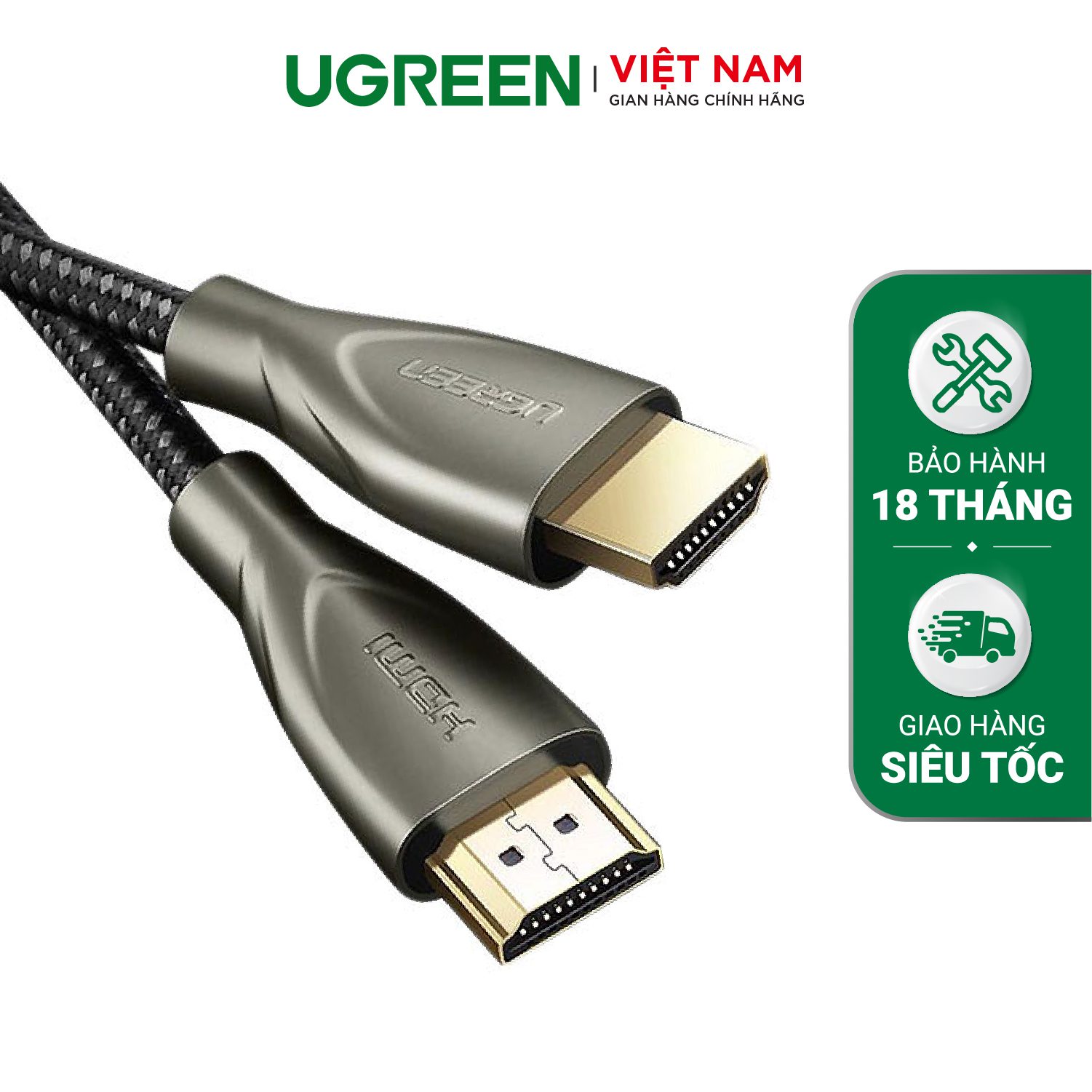 Cáp HDMI 2.0 UGREEN HD131 Dây Carbon chuẩn 4K/60Hz dài từ 1-5m UGREEN HD131 – Ugreen Việt Nam