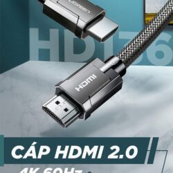 Cáp HDMI 2.0 UGREEN HD136 - Hỗ trợ phân giải 4K@60Hz, âm thanh HD Dolby Digital 7.1- Đầu tiếp xúc mạ Niken, lõi đồng nguyên chất