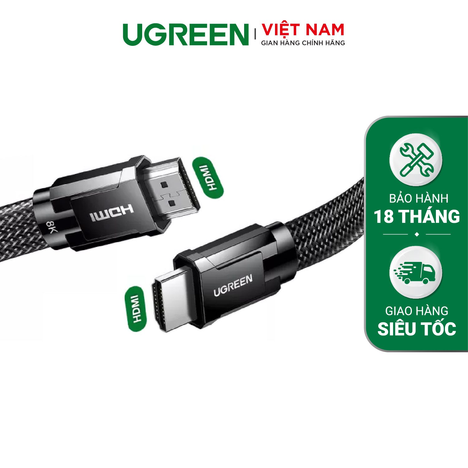 Cáp HDMI 2.1 dây dẹt bện UGREEN HD145 – Ugreen Việt Nam