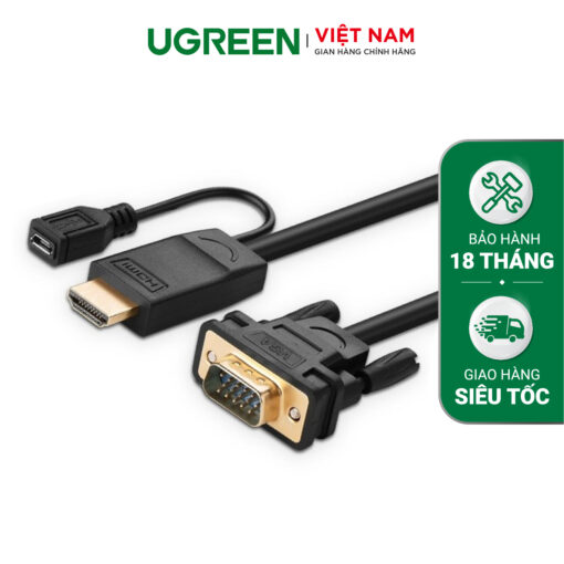 Cáp HDMI sang VGA UGREEN MM117 dài 1.5m