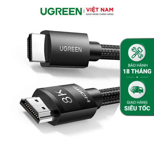 Cáp HDMI UGREEN 40179 Full HD 8K (7680*4320@60Hz) hỗ trợ eARC - Hàng chính hãng