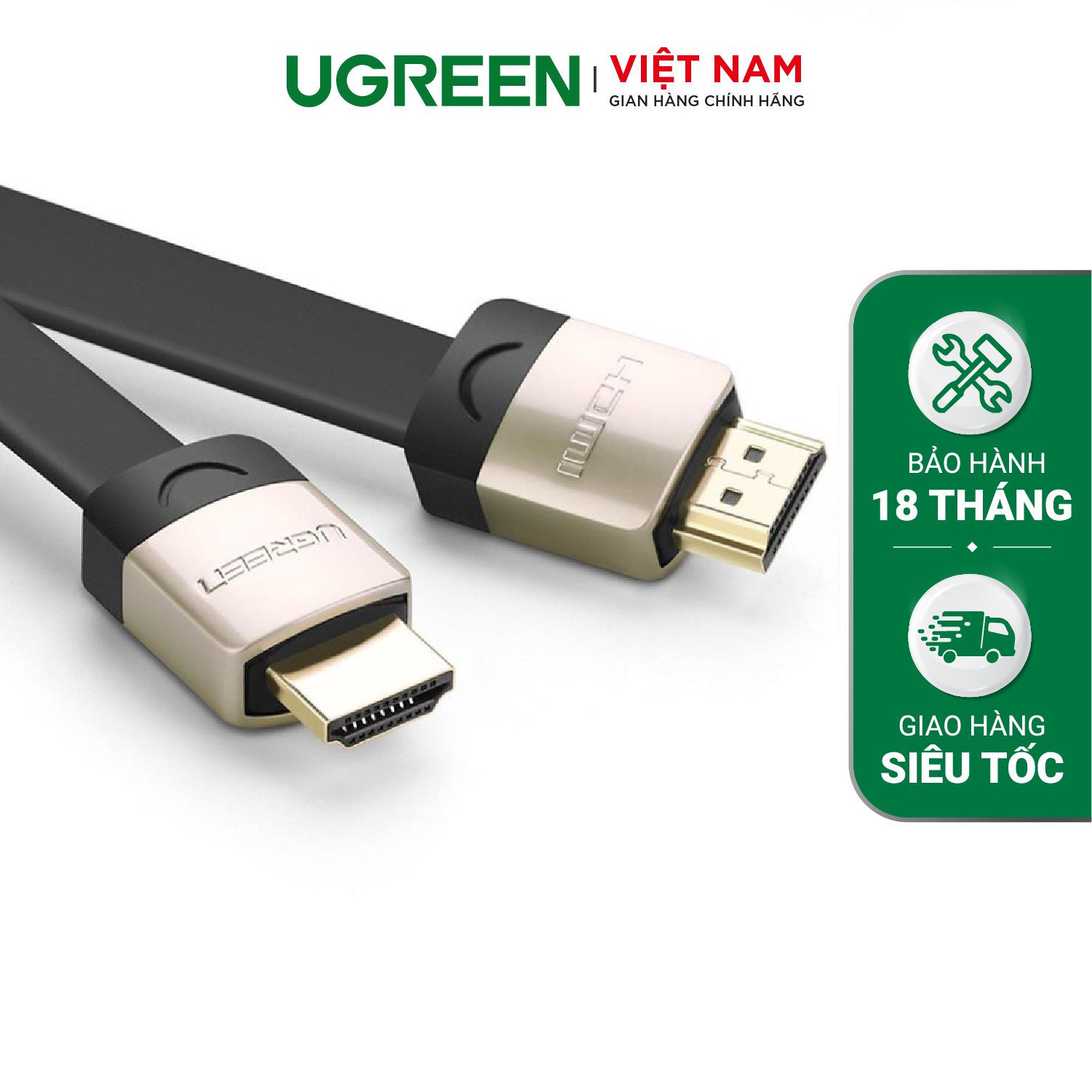 Cáp HDMI UGREEN HD122 -Dây dạng dây dẹt hỗ trợ 2K*4K hình ảnh 3D dài 1-5M – Ugreen Việt Nam