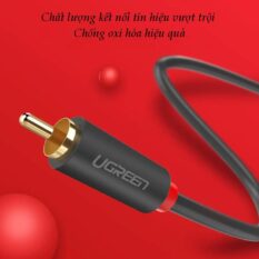 Cáp hoa sen UGREEN AV104 - 2 đầu hoa sen 2RCA đực sang 2RCA đực chuyển tín hiệu âm thanh từ Tivi DVD CD player... ra Loa Amplifier