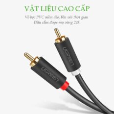 Cáp hoa sen UGREEN AV104 - 2 đầu hoa sen 2RCA đực sang 2RCA đực chuyển tín hiệu âm thanh từ Tivi DVD CD player... ra Loa Amplifier