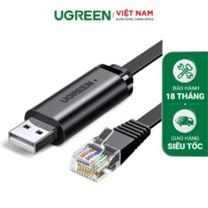 Cáp lập trình Console UGREEN CM204 Chuyển USB 2.0 sang RJ45 FTDI (chuẩn 8 pin) dài 1.5m