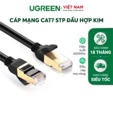 Cáp mạng 2 đầu đúc bọc hợp kim Cat7 STP dạng dây tròn dài từ 0.5-25M UGREEN NW107