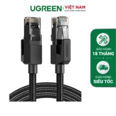 Cáp mạng Cat6 UGREEN NW135 - Hỗ trợ truyền dữ liệu lên đến 1000Mbps - Lõi đồng nguyên chất, vỏ bện nylon