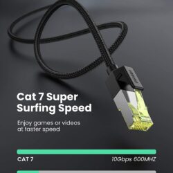 Cáp mạng Cat7 OD5.5mm UGREEN NW150 - Tốc độ truyền 10Gbps - Lõi đồng nguyên chất 30AWG