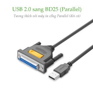 Cáp máy in UGREEN US167 Cổng USB 2.0 sang cổng BD25 Parallel (hỗ trợ đời máy in cũ) - Truyền tải dữ liệu nhanh và ổn định 9 Cáp máy in UGREEN US167 Cổng USB 2.0 sang cổng BD25 Parallel (hỗ trợ đời máy in cũ) - Truyền tải dữ liệu nhanh và ổn định