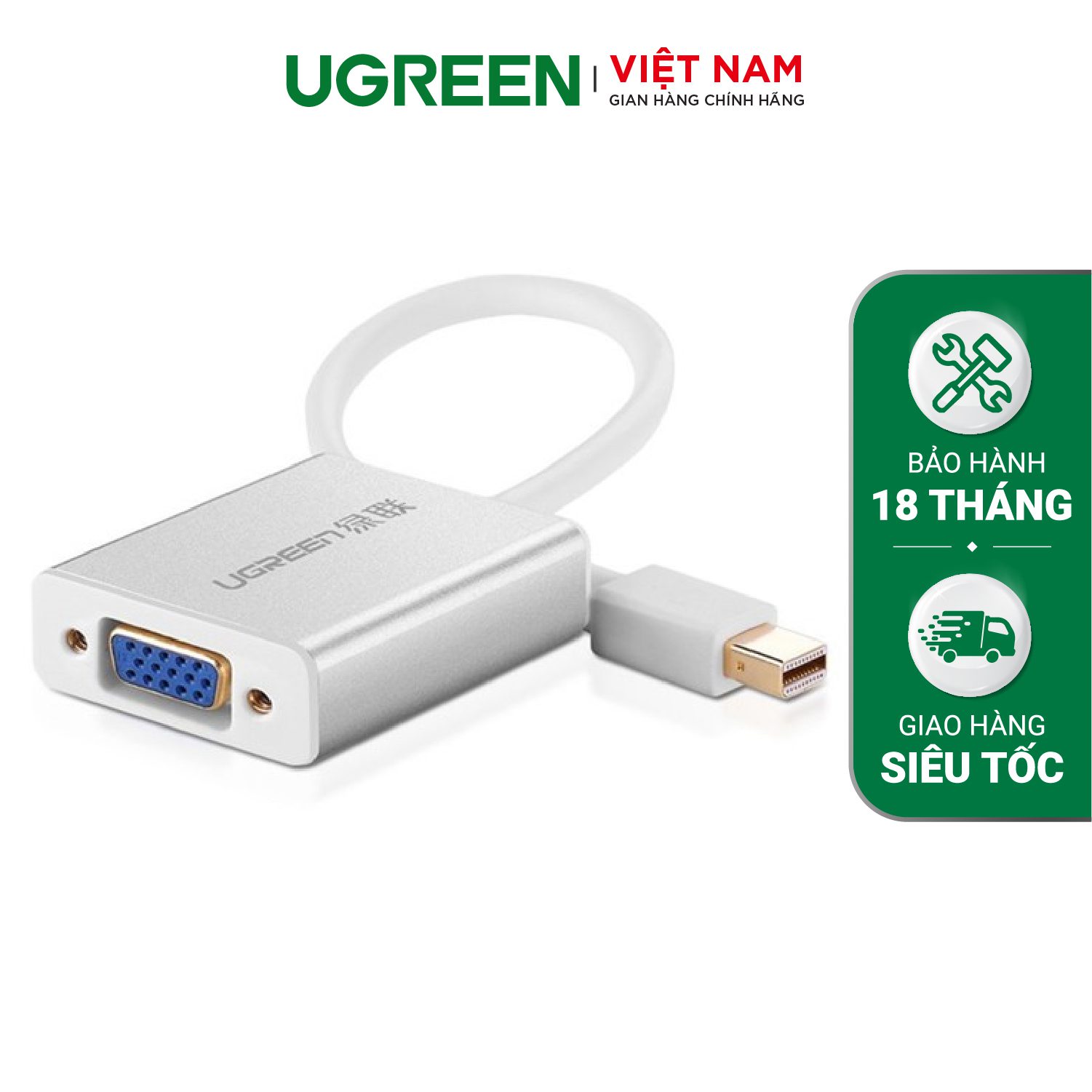 Cáp mini Display Port to VGA 1920*1080 dài 15CM MD113 10458 – Ugreen Việt Nam