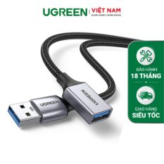 Cáp nối dài USB 3.0 UGREEN US115 - Tốc độ truyền 5Gbps - Dây bện nylon chắc chắn độ dài từ 0.5-2m - Hãng phân phối chính hãng - Bảo hành 18 tháng