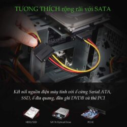 Cáp nối nguồn SATA 15Pin kết nối nguồn điện máy tính với ổ cứng Serial ATA SSD ổ đĩa quang thẻ PCI dài 20cm UGREEN US283