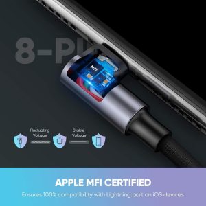 Cáp sạc nhanh iPhone/ iPad UGREEN US299 - Đầu bẻ vuông góc