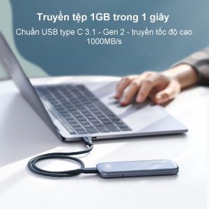 Cáp sạc nhanh PD100W UGREEN US266 Sạc nhanh dòng 5A Tốc độ truyền dữ liệu 10Gpbs - Hỗ trợ độ phân giải 4K@60Hz
