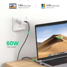 Cáp sạc nhanh PD60W UGREEN US255 - Đầu bẻ vuông góc chống gập gãy, Sạc nhanh chuẩn Quick Charge 3.0 dòng 3A