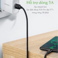 Cáp sạc nhanh Type C 40W UGREEN US279 - Sạc nhanh dòng tối đa đạt 5A, truyền tải dữ liệu tốc độ cao - Vỏ bện nylon chống rối