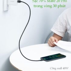 Cáp sạc nhanh Type C 40W UGREEN US279 - Sạc nhanh dòng tối đa đạt 5A, truyền tải dữ liệu tốc độ cao - Vỏ bện nylon chống rối