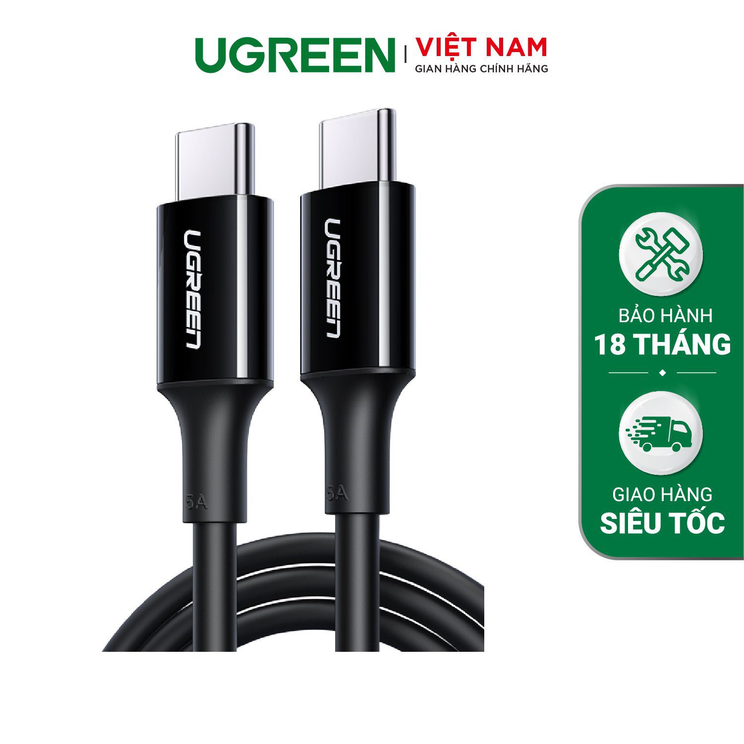 Cáp sạc nhanh Type C PD100W UGREEN US300 - Sạc nhanh dòng Quick Charge 4.0 3.0 dòng 5A - Bảo hành 18 tháng – Ugreen Việt Nam