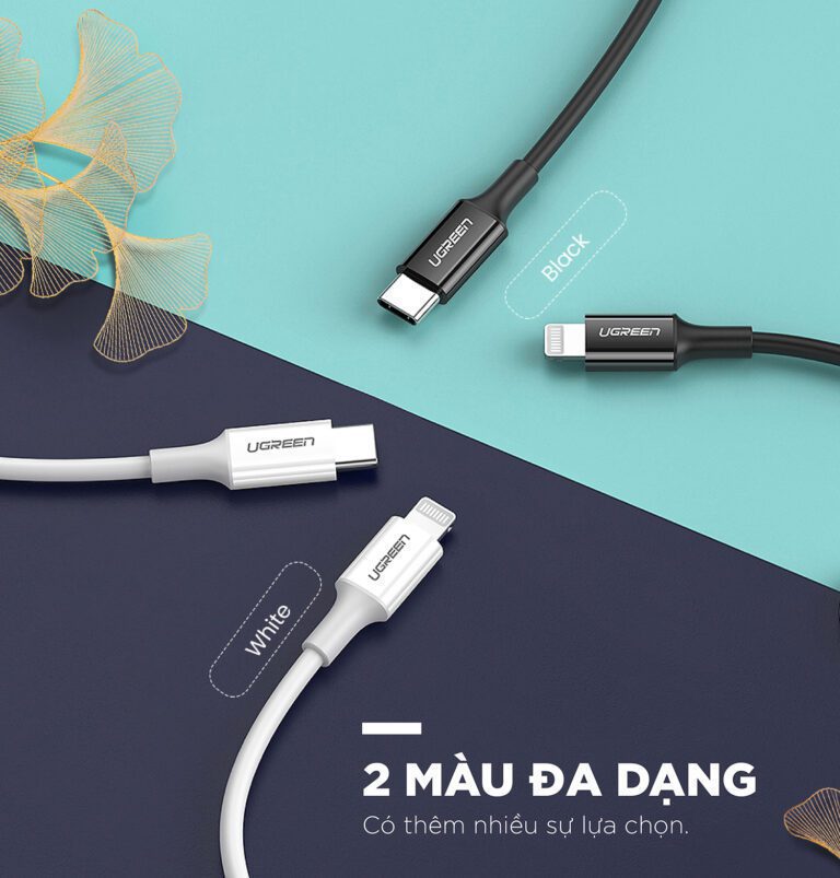 Cáp sạc nhanh USB type C to Lightning truyền dữ liệu  UGREEN US171 màu trắng - Hình ảnh 2