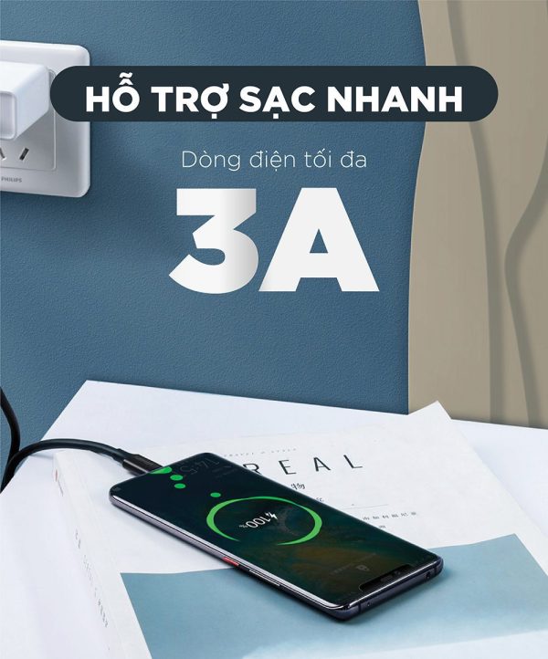 Cáp C to C 60W Ugreen US286 sạc nhanh 3A 19 Cáp Sạc nhanh 3A — Hỗ trợ PD 3.0, QC 4.0, FCP, tối đa 60W