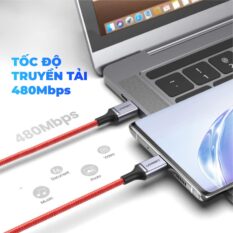 Cáp sạc nhanh Type C  UGREEN US296 - Truyền dữ liệu tốc độ cao - Sạc nhanh PD60W,dòng tối đa 3A - Dây bện nylon chống rối