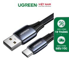 Cáp sạc nhanh Type C UGREEN US330 - Sạc nhanh Quick Charge 3.0 2.0 dòng 3A - Tốc độ truyền tải lên đến 480Mbps - Dây bện nylon dạng dẹt chắc chắn