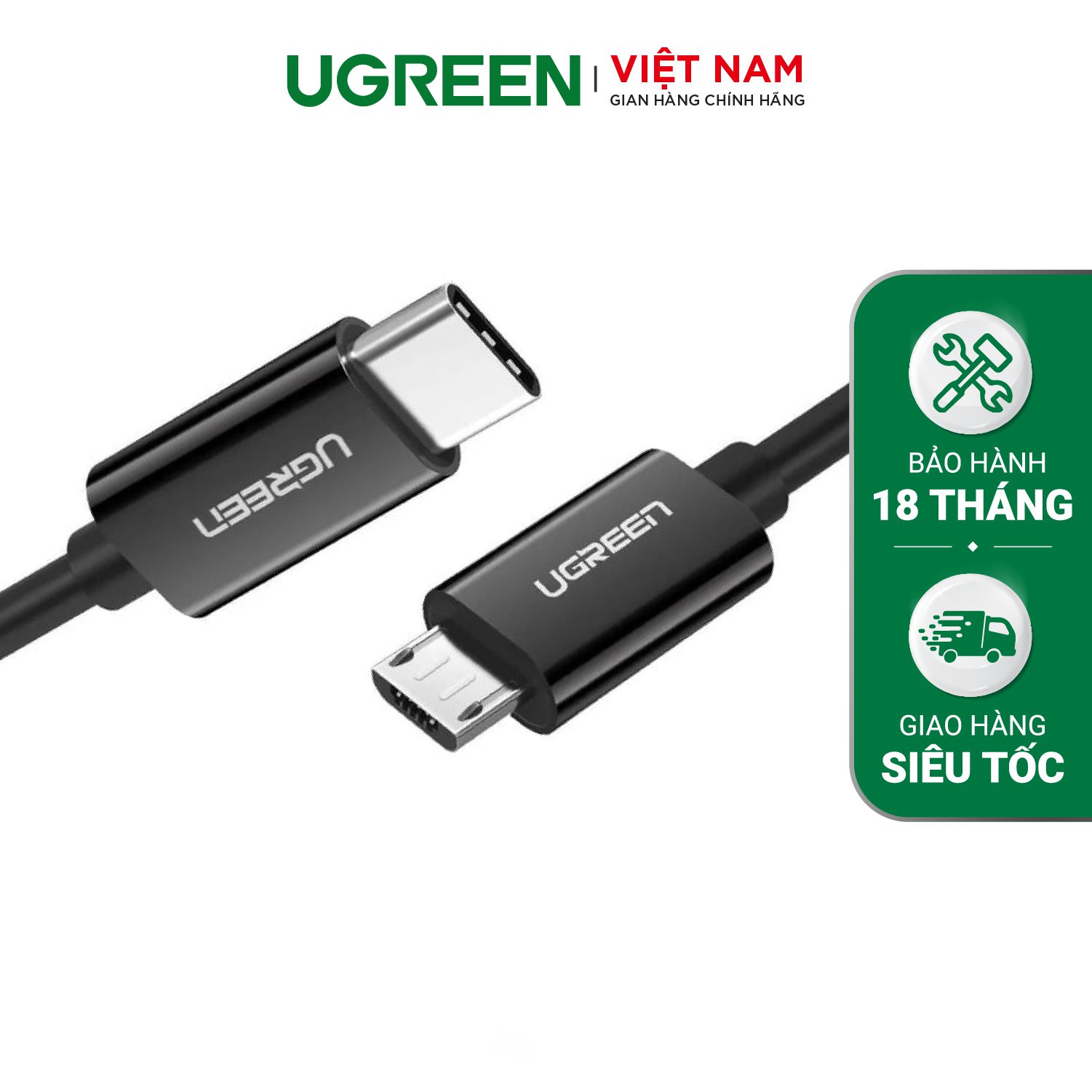 Cáp sạc Type C sang Micro USB UGREEN 50444 – Ugreen Việt Nam