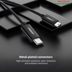 Cáp sạc USB Type-C to Mini USB dài 1m màu đen cao cấp Ugreen US242 50445