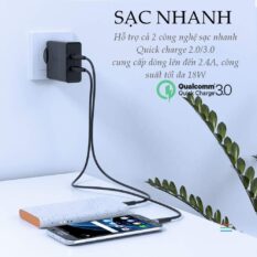 Cáp sạc và truyền dữ liệu cho điện thoại Android USB 2.0 sang Micro USB (hỗ trợ sạc nhanh 18W 5V-2.4A công nghệ sạc Quick Charge 3.0) dài 0.5-2m UGREEN ED017