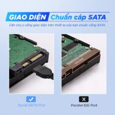 Cáp SATA 3.0 truyền tốc độ cao 6Gb/s dài 0.5m UGREEN US217