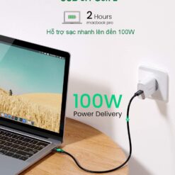 Cáp Thunderbolt 3 Gen 3 UGREEN US341 - Tốc độ truyền 40Gbps, sạc nhanh PD100W - Hỗ trợ xuất hình ảnh 5K@60Hz