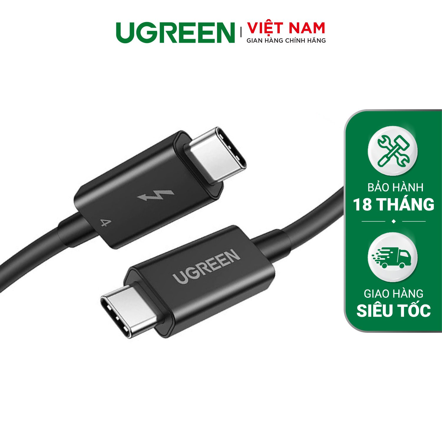 Cáp Thunderbolt 4 UGREEN 30389 - Hỗ trợ độ phân giải 8K@60hz, Tốc độ truyền 40Gbps - Sạc nhanh PD100W – Ugreen Việt Nam