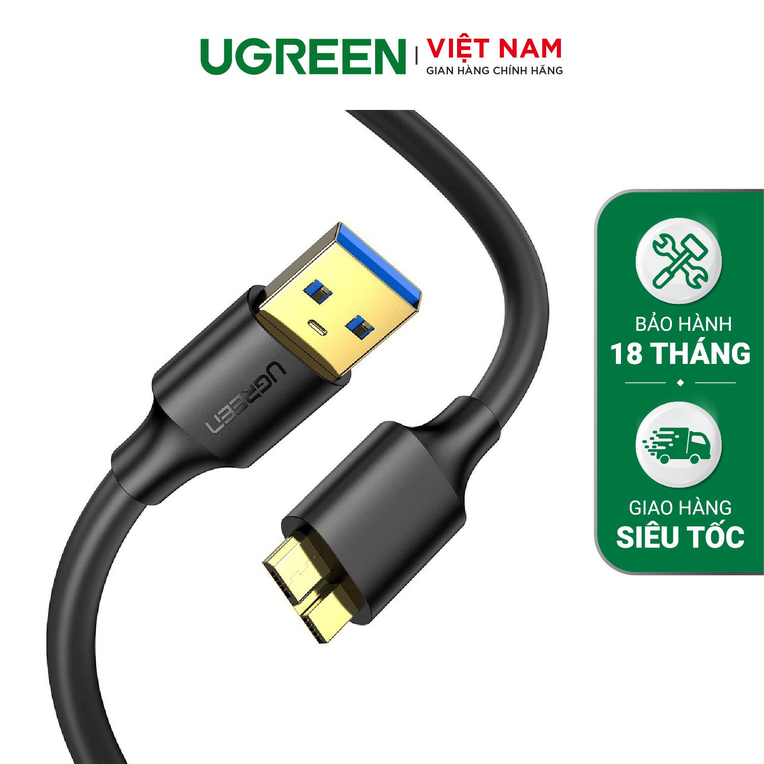 Cáp USB 3.0 sang micro USB 3.0 UGREEN 10843 đầu cáp mạ vàng – Ugreen Việt Nam