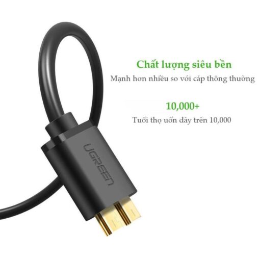 Cáp USB 3.0 sang micro USB 3.0 UGREEN 10843 đầu cáp mạ vàng