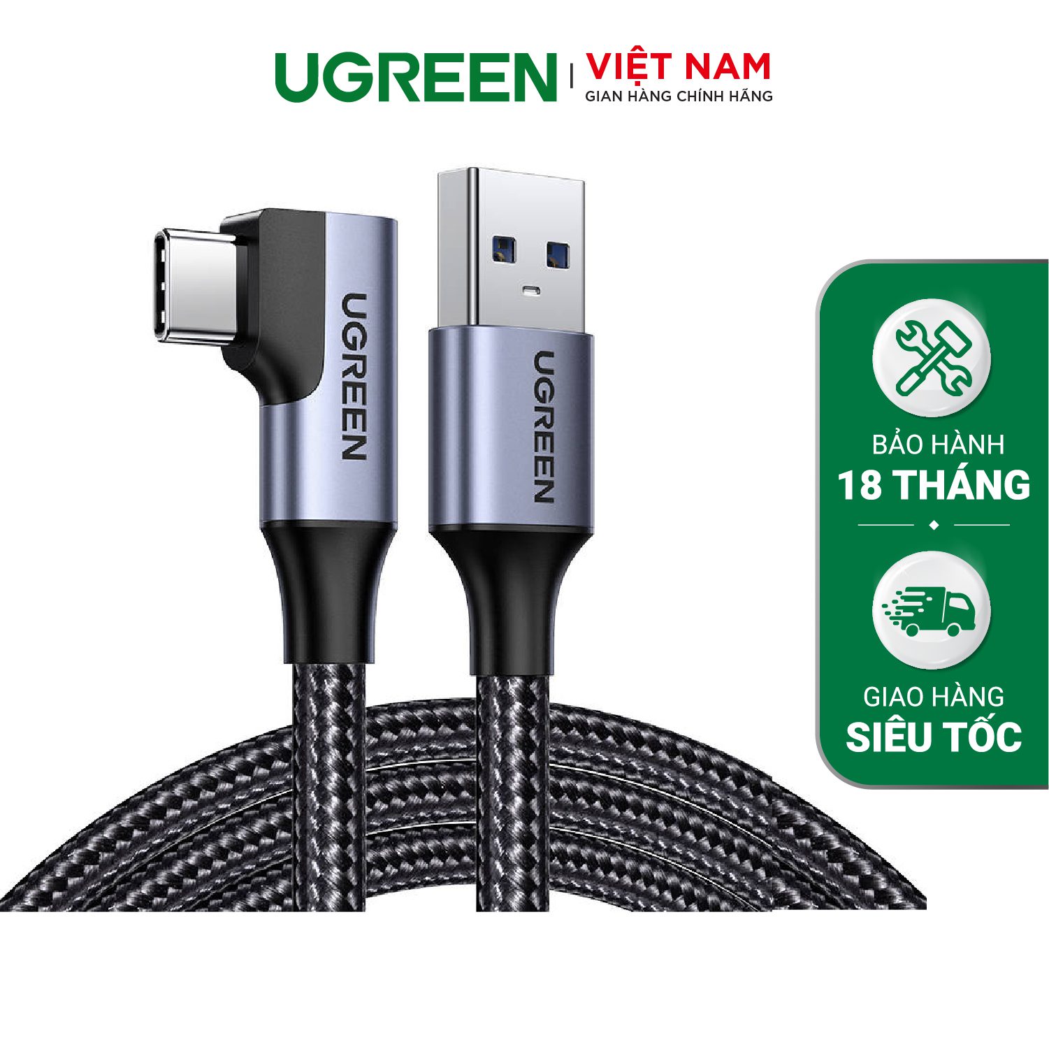 Cáp USB-C sang USB-A góc 90 độ dài 1 mét Ugreen US385 20299 – Ugreen Việt Nam