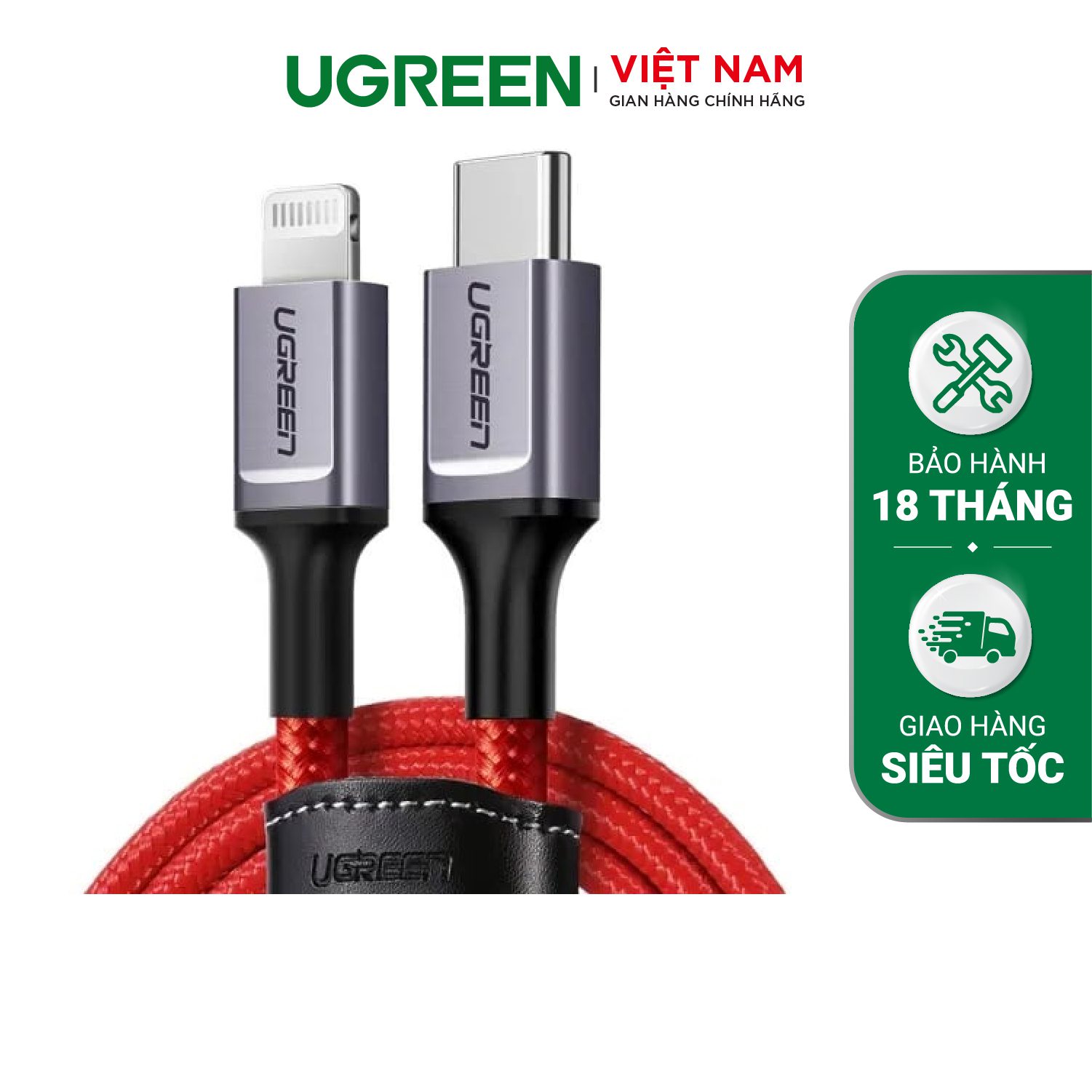 Cáp USB Type C sang Light nings Dây bện nylon UGREEN 20309 US298 1m - Hàng Chính Hãng – Ugreen Việt Nam