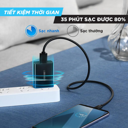 cu sac nhanh 18w ugreen 20904 sac nhanh chuan quick charge 30 cong suat 18w chan cam det chuan us bao hanh 18 thang 5
