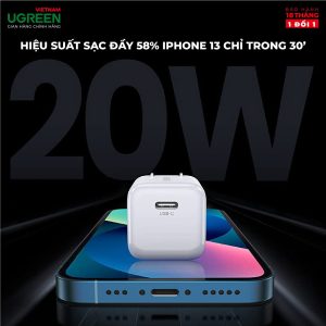 Củ sạc nhanh PD20W UGREEN CD249 Cổng sạc Type C 8 Củ sạc nhanh PD20W UGREEN CD249 Cổng sạc Type-C, chân cắm gập gọn - Khả năng tương thích rộng