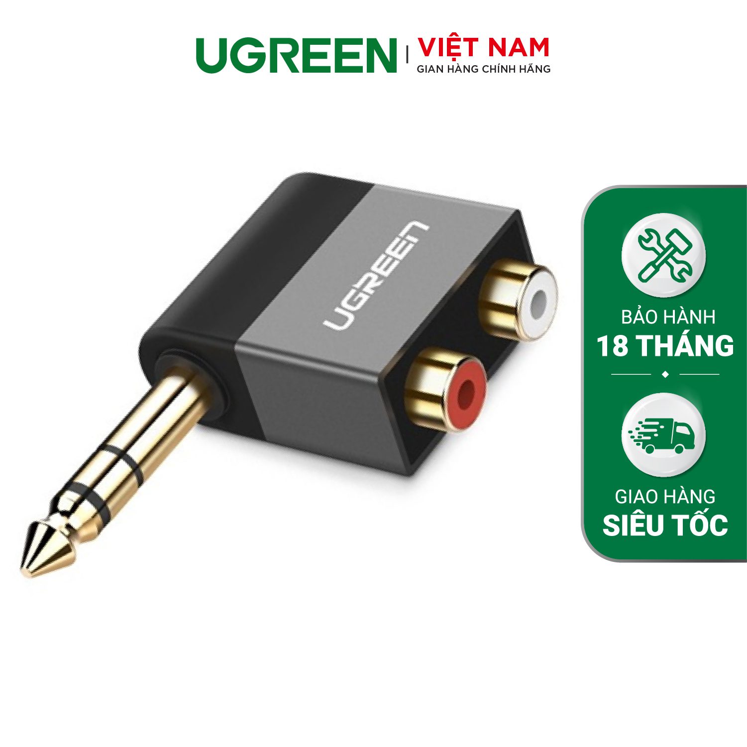 Đầu chuyển đổi âm thanh UGREEN 40846 - 6.5mm ra RCA (Hoa sen) – Ugreen Việt Nam