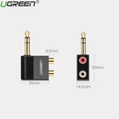 Đầu chuyển đổi âm thanh UGREEN 40846 - 6.5mm ra RCA (Hoa sen)