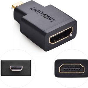 Đầu chuyển đổi micro HDMI (đực) sang HDMI (cái) UGREEN 20106. 12 Đầu chuyển đổi micro HDMI (đực) sang HDMI (cái) UGREEN 20106.