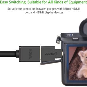 Đầu chuyển đổi micro HDMI (đực) sang HDMI (cái) UGREEN 20106. 13 Đầu chuyển đổi micro HDMI (đực) sang HDMI (cái) UGREEN 20106.