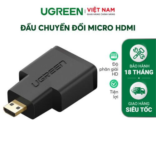 Đầu chuyển đổi micro HDMI (đực) sang HDMI (cái) UGREEN 20106.