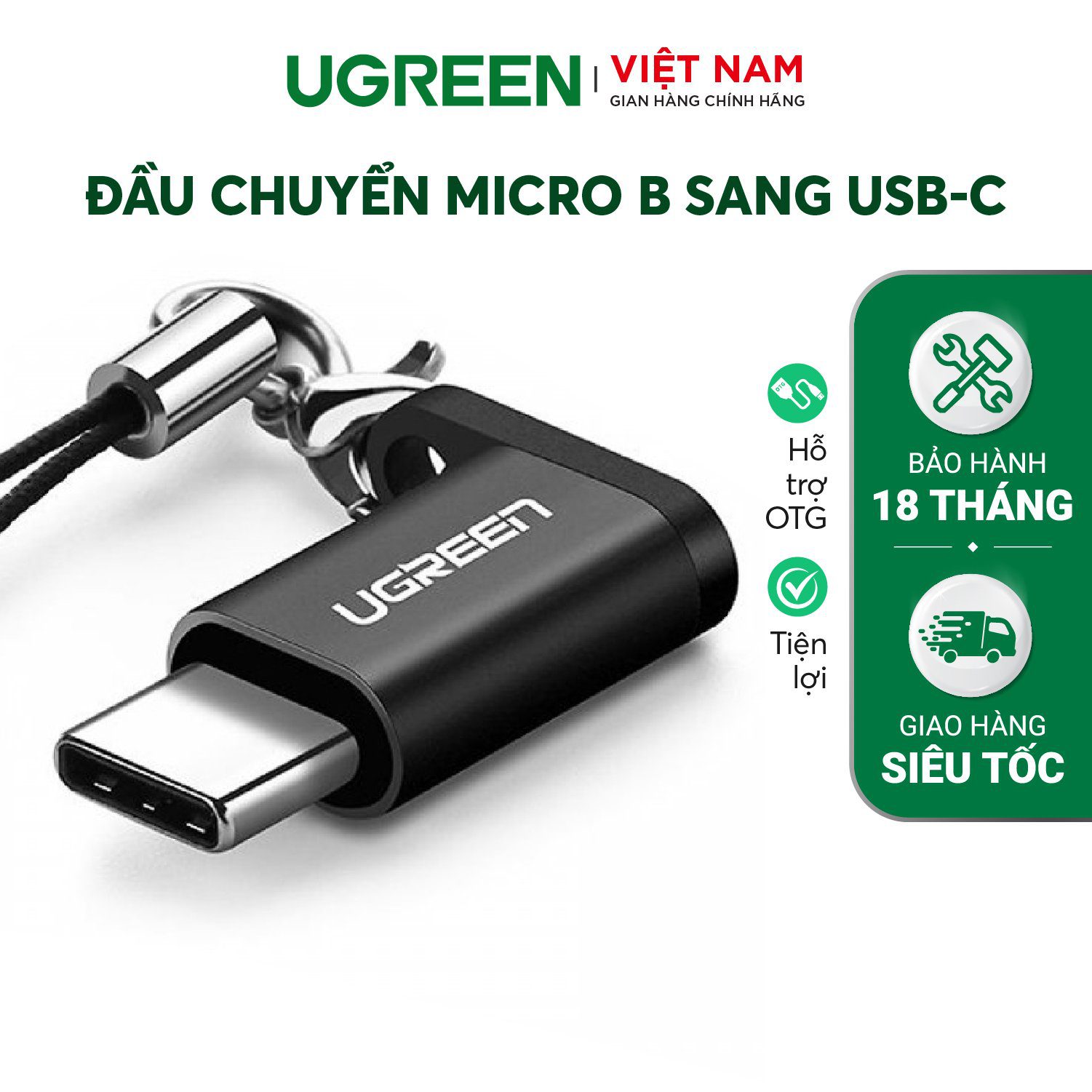 Đầu chuyển đổi Micro USB sang Type C UGREEN US278 Có hỗ trợ OTG dùng cho điện thoại di động Android – Ugreen Việt Nam