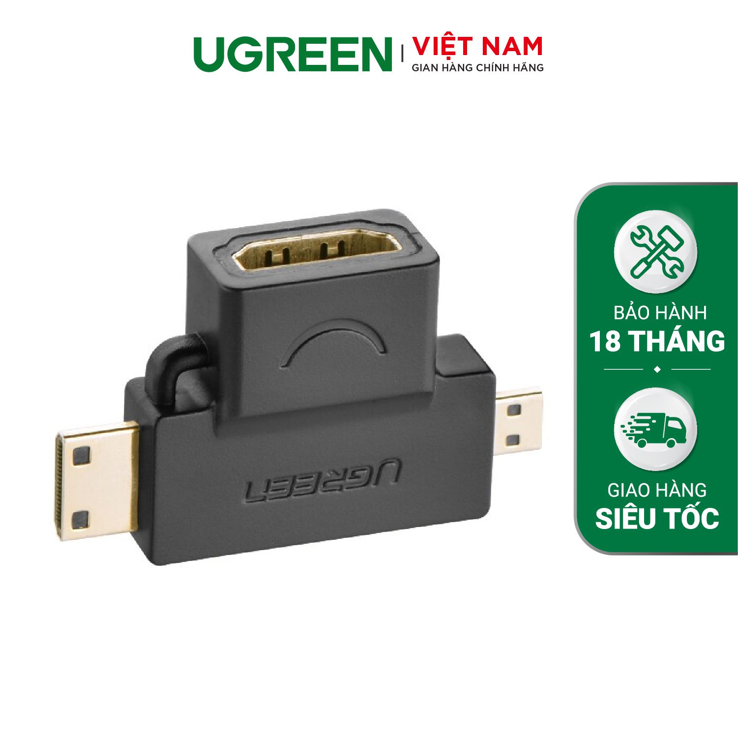 Đầu chuyển HDMI to Mini HDMI và Micro HDMI UGREEN HD129 1 đ – Ugreen Việt Nam