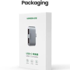 Đầu chuyển Type C sang 2 cổng USB3.0 UGREEN CM412 - Tốc độ truyền 5Gbps - Khả năng tương thích rộng, vỏ hợp kim tản nhiệt tốt