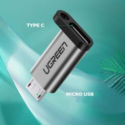 Đầu chuyển Type C sang Micro USB UGREEN US282 Vỏ nhiệt tản nhiệt tốt, kèm móc khóa