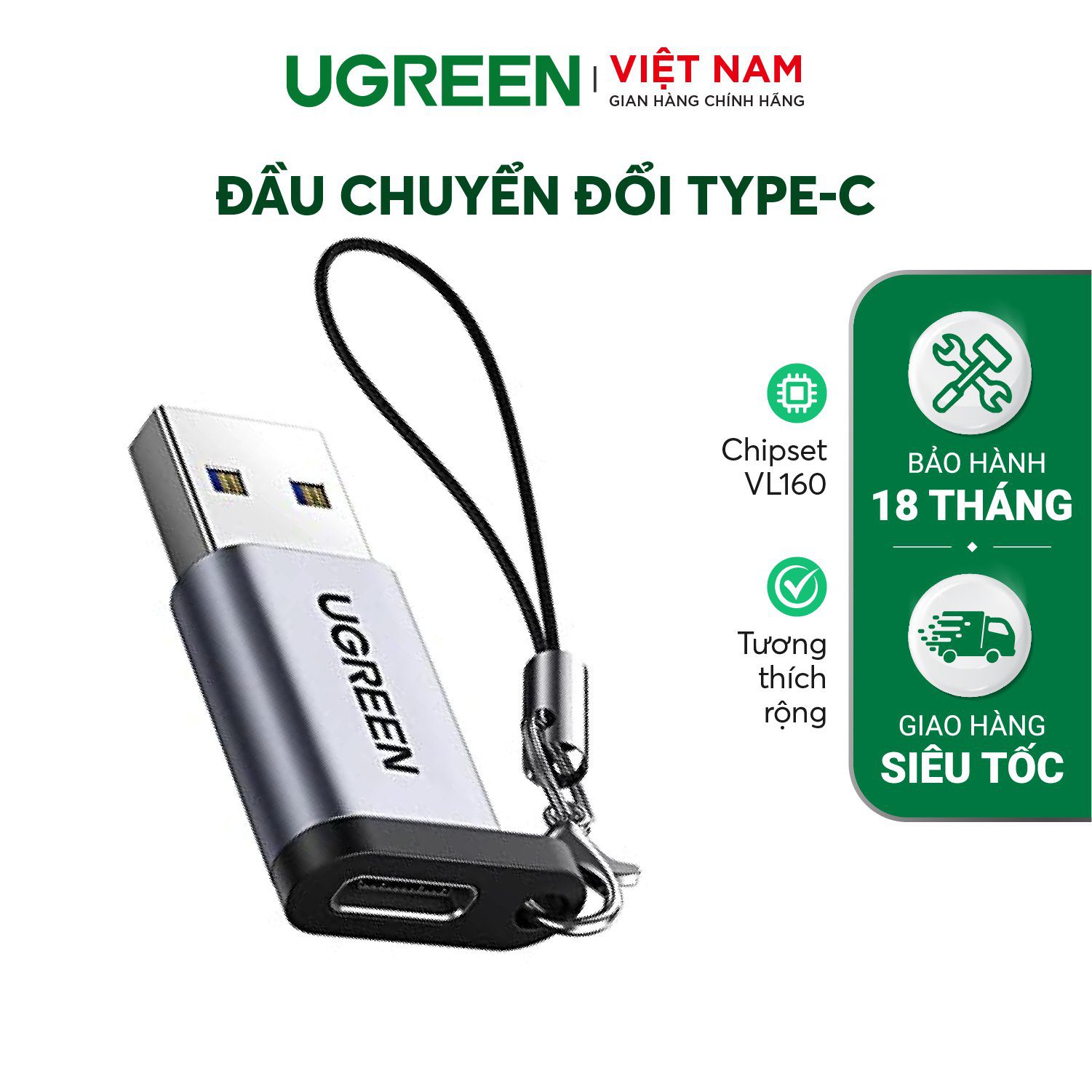 Đầu chuyển Type C sang USB 3.0 UGREEN US204 - Tốc độ truyền lên đến 10Gbps, hỗ trợ tương thích ngược – Ugreen Việt Nam