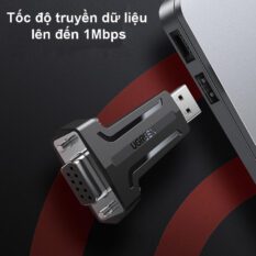 Đầu chuyển USB 2.0 sang COM DP9 RS 232 UGREEN 80111 - Tốc độ truyền 1Mbps - Đầu mạ Niken cao cấp